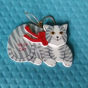 Wooden "Best Cat" Ornament